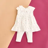 Sanetta Fiftyseven Webkleid Flügelarm Rüschenkragen Blumen – Bild 4