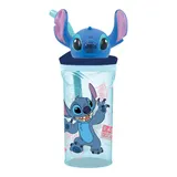 P:Os Disney Trinkbecher mit Strohhalm und 3D-Figur Stitch, 360 ml – Bild 2