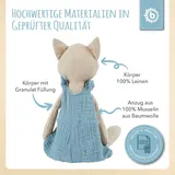 Bieco Kuscheltier aus Leinen & Musselin Fuchs - ab Geburt – Bild 5