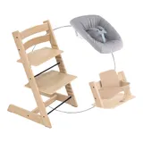Stokke® Tripp Trapp® Bundle Treppenhochstuhl Eiche inkl. Newbornset Light Grey & Babyset – Bild 3