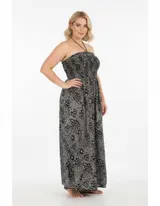 Z-One Damen Curvy Boho Maxikleid Sommer Neckholder Bandeau Kleid 40/42 - 52 – Bild 1