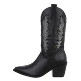 Western- & Bikerstiefel Damenschuhe 0645 Ital-design In Schwarz – Bild 1