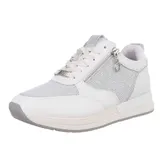 Damen Low-Top Sneaker mit Glitzer und Lochschnürung Ital-Design 6043 in Weiß – Bild 1