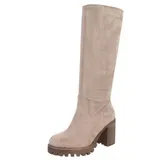Damen Stiefel mit Reißverschluss Ital-Design 3192 in Hellbraun – Bild 1