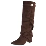 Damen Stiefel mit Reißverschluss Ital-Design 4582 in Braun – Bild 1
