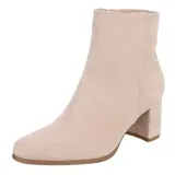 Damen Stiefeletten mit Reißverschluss Ital-Design 8770 in Beige – Bild 1