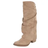 Damen Bikerschuhe mit Reißverschluss Ital-Design 6555 in Hellbraun – Bild 1