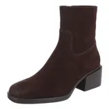 Damen Stiefeletten mit Reißverschluss Ital-Design 8892 in Braun – Bild 1