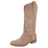Damen Cowboyboots mit Reißverschluss Ital-Design 1025 in Hellbraun – Bild 1