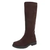 Damen Stiefel mit Reißverschluss Ital-Design 8959 in Braun – Bild 1