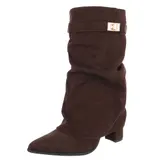 Damen Stiefel mit Reißverschluss und Reißverschluss Ital-Design 9586 in Braun – Bild 1