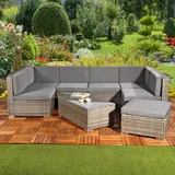 XXL Rattanmöbel Gartenset Polyrattan Lounge Gartenmöbel Sitzgruppe Schwarz Braun – Bild 1