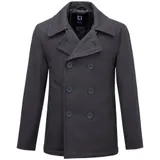 Brandit Herren Pea Coat Marine Kurzmantel Wintermantel Caban Jacke Wolle S-7XL – Bild 1