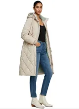 Sublevel Damen Stepp Mantel lang geschnitten Winterjacke warm Jacke elegant – Bild 1