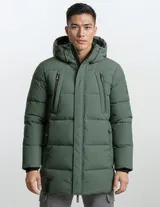 SUBLEVEL Parka Herren lang Mantel Winterjacke Jacke Warm Modern mit Kapuze – Bild 4